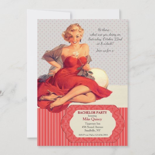 Hallo Liefde Uitnodiging voor vrijgezellenfeest (Voorkant)