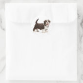 Hallo Liefs Havanese Chocolade Bruin Puppy Dog Ronde Sticker (Tas)
