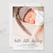Hallo lieve darling minimalistische fotodesign geb aankondiging (Voorkant)