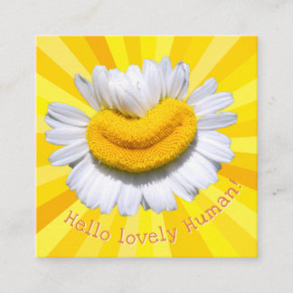 "Hallo lieve mens!" Kamille Glimlach Zonnebundel Informatiekaartje