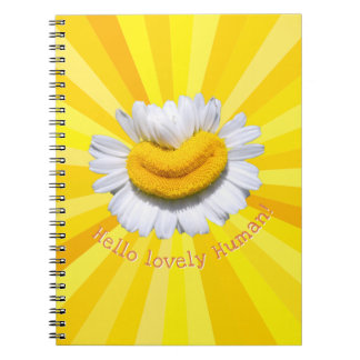"Hallo lieve Mens!" Kamille Glimlach Zonnebundel Notitieboek