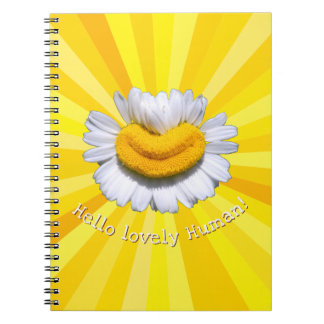 "Hallo lieve Mens" Kamille Glimlach Zonneschijn Notitieboek