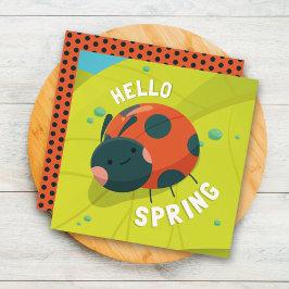 Hallo Lieveheersbeestje Lente Wenskaart