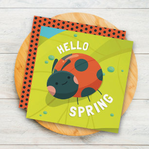 Hallo Lieveheersbeestje Lente Wenskaart