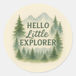 Hallo Little Explorer Woodland Baby shower Sticker