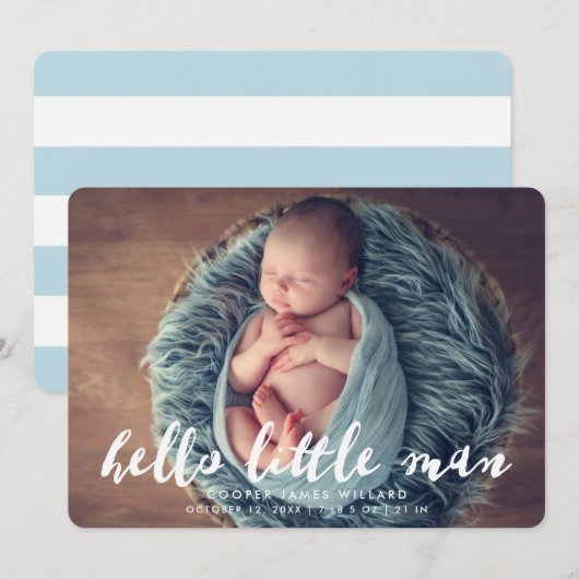 hallo Little Man | Aankondiging van de foto ter ge (Voorkant / Achterkant)