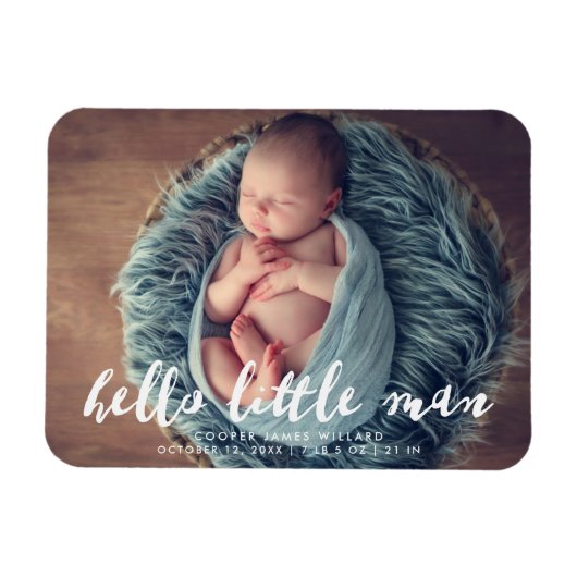 hallo Little Man | Aankondiging van de foto ter ge Magneet (Horizontaal)