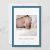 hallo Little One - 2 Photo Baby Blue Birth Aankondiging (Achterkant)