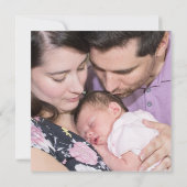 hallo Little One 2 Photo Name Date Baby Girl Aankondiging (Achterkant)