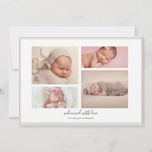 hallo LITTLE ONE Birth Notice // Black Aankondiging (Achterkant)