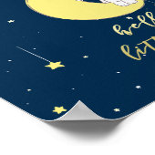 hallo Little One - Cute Bunny on the Moon Nursery Poster (Hoek)