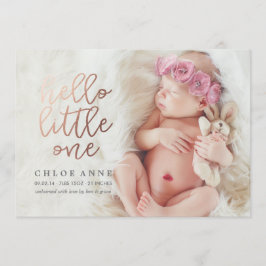 HALLO LITTLE ONE Geboorteaankondiging // goud Aankondiging
