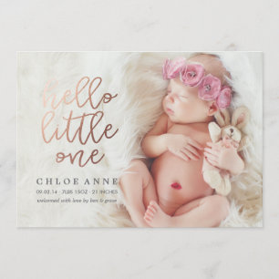 HALLO LITTLE ONE Geboorteaankondiging // goud Aankondiging