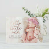 HALLO LITTLE ONE Geboorteaankondiging // goud Aankondiging (Staand voorkant)