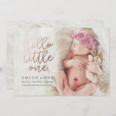 HALLO LITTLE ONE Geboorteaankondiging // goud Aankondiging (Voorkant / Achterkant)