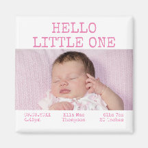 hallo Little One Photo Name Date Baby Girl
