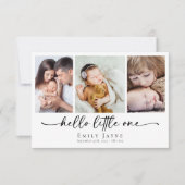 Hallo Little One Script Geboorte Baby Bedankkaart (Voorkant)