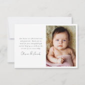 Hallo Little One Script Geboorte Baby Bedankkaart (Achterkant)