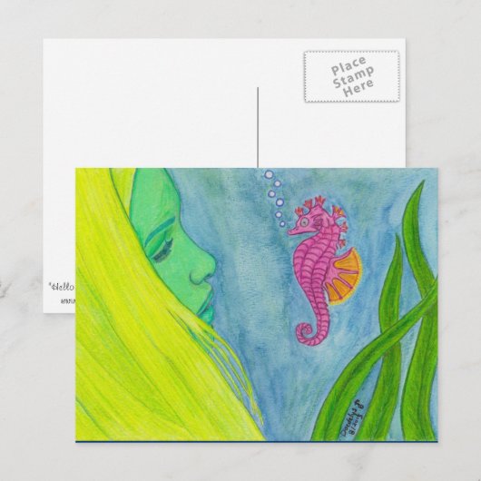 "Hallo, Little Seahorse" door Daedelys Briefkaart (Voorkant / Achterkant)