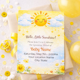 Hallo Little Sunshine Baby Shower Uitnodiging
