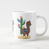 hallo Llama! | Cute Face Brown Llama Grote Koffiekop (Rechts)