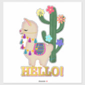 hallo! Llama en Cactus | Fysische llama Sticker (Vel)