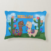 hallo Llamas. | Cute Baby Llamas Kinder Accent Kussen (Achterkant)