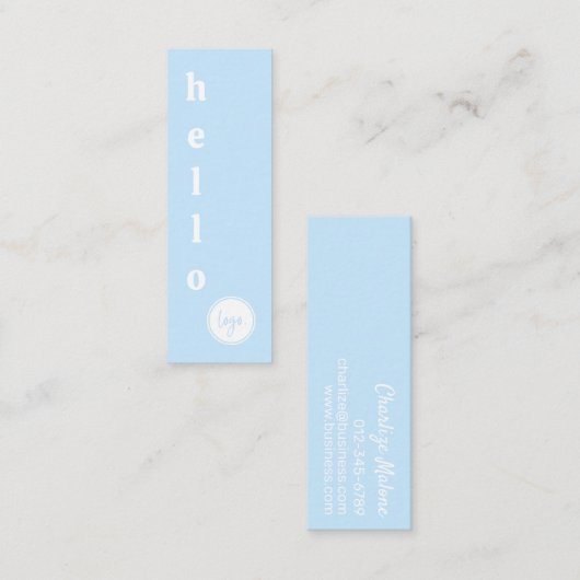 HALLO LOGO MODERN SIMPLE LARGE MINI VISITEKAARTJE (Voorkant / Achterkant)