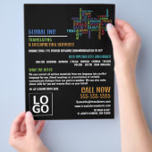 hallo Logo, vertaler en tolk Flyer (Hand)