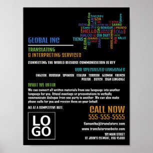 hallo Logo, vertaler en tolk Poster