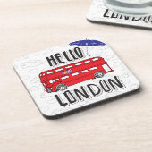 hallo Londen | Handtekenteken met baarmoeder Drankjes Onderzetter (Linkerzijde)