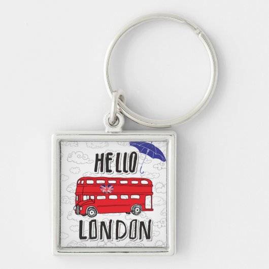 hallo Londen | Handtekenteken met baarmoeder Sleutelhanger (Voorkant)