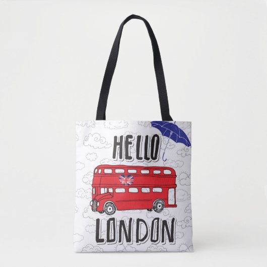 hallo Londen | Handtekenteken met baarmoeder Tote Bag (Voorkant)