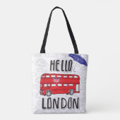 hallo Londen | Handtekenteken met baarmoeder Tote Bag (Achterkant)