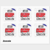 hallo Londen | Handtekenteken met baarmoeder Vierkante Sticker (Vel)