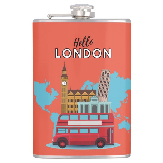 hallo London Flask Heupfles (Voorkant)