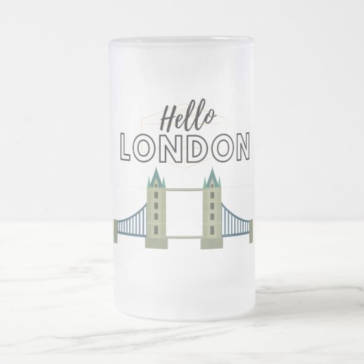 hallo London Frosted Glass Beer Mok (Center)