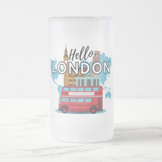 hallo London Frosted Glass Beer Mok (Center)