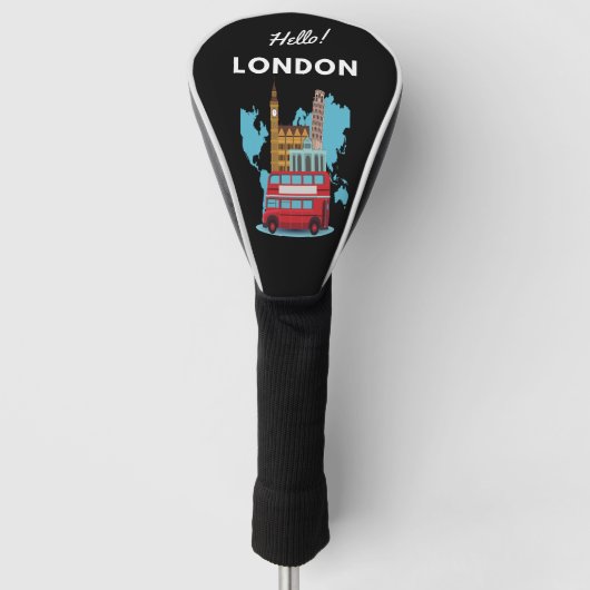 hallo London Golf Head Hoesje Golfheadcover (Voorkant)