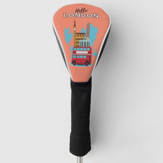 hallo London Golf Head Hoesje Golfheadcover (Voorkant)