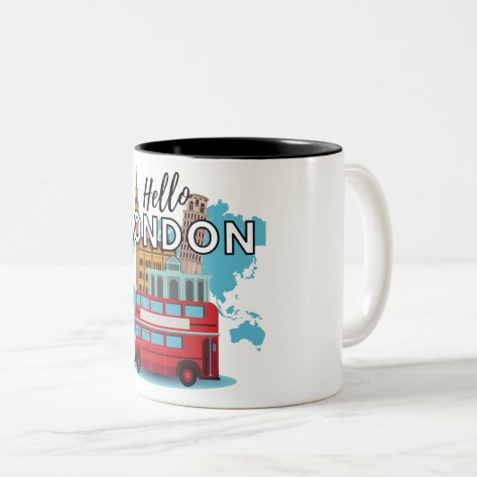 hallo London Two-Tone Coffee Mok (Voorkant rechts)