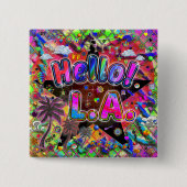 Hallo Los Angeles Button! Vierkante Button 5,1 Cm (Voorkant)