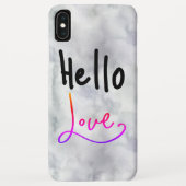 hallo Love Funny Typography Marble Case-Mate iPhone Case (Achterkant)