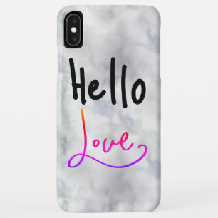 hallo Love Funny Typography Marble Case-Mate iPhone Case