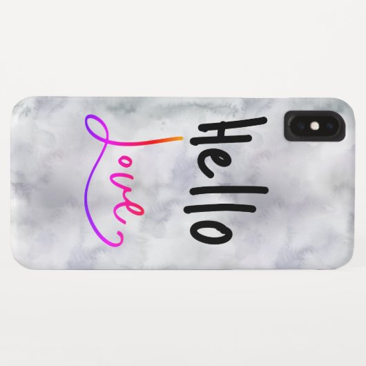 hallo Love Funny Typography Marble Case-Mate iPhone Case (Achterkant (horizontaal))