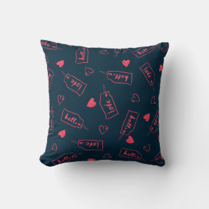 Hallo Love Label Pattern Kussen