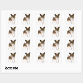 Hallo Love Papillon Puppy Dog Vierkante Sticker (Vel)
