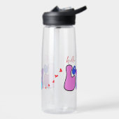 hallo Love Retro 70's style font Red hearts Waterfles (Links)