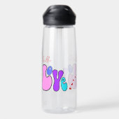 hallo Love Retro 70's style font Red hearts Waterfles (Achterkant)