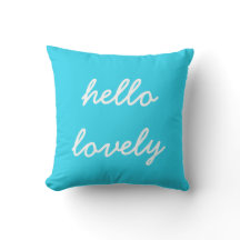 hallo Lovely Blue Pillow